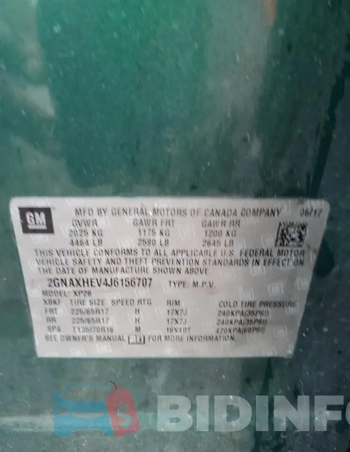 2GNAXHEV4J6156707 Photo# 14