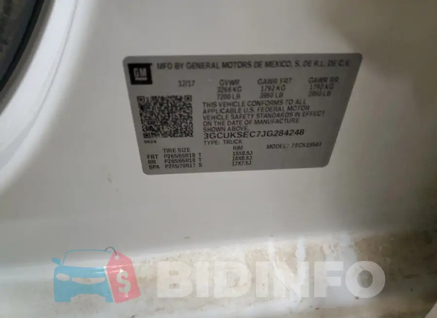 3GCUKSEC7JG284248 Photo# 13