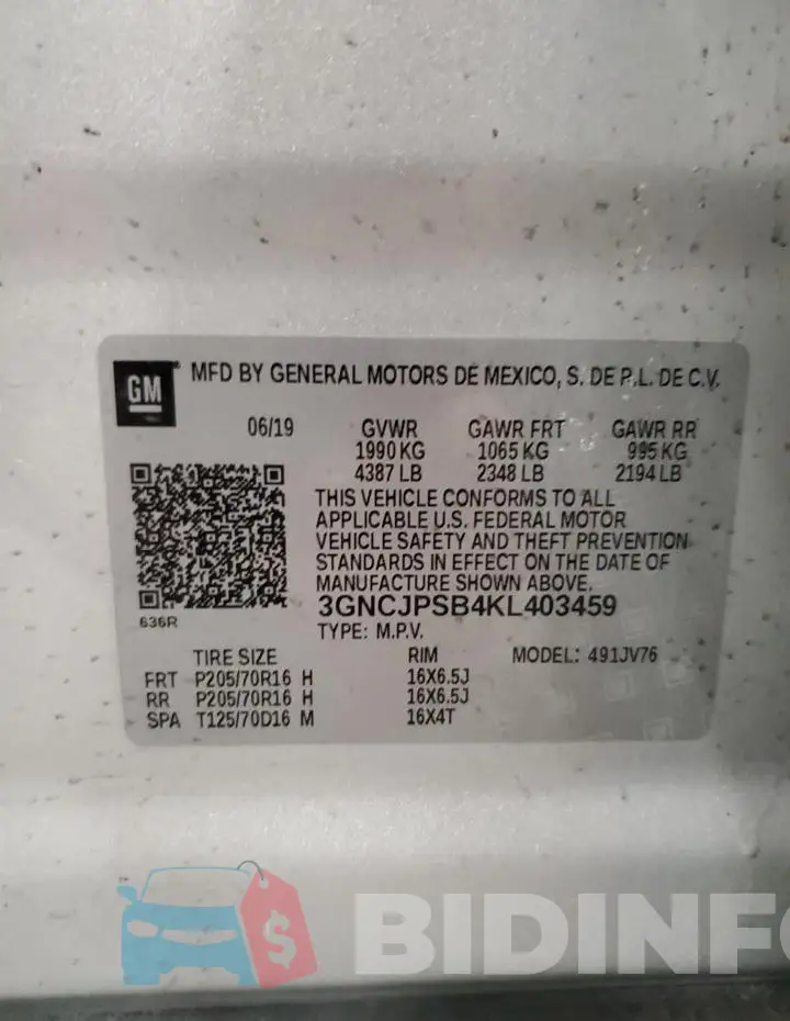 3GNCJPSB4KL403459 Photo# 13