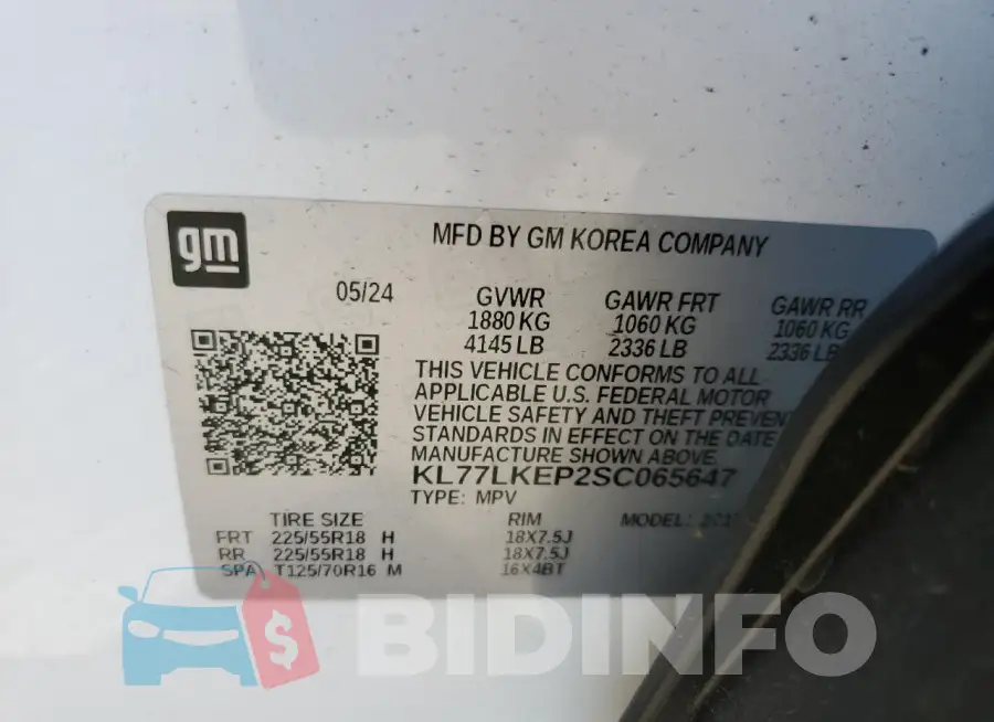 KL77LKEP2SC065647 Photo# 13