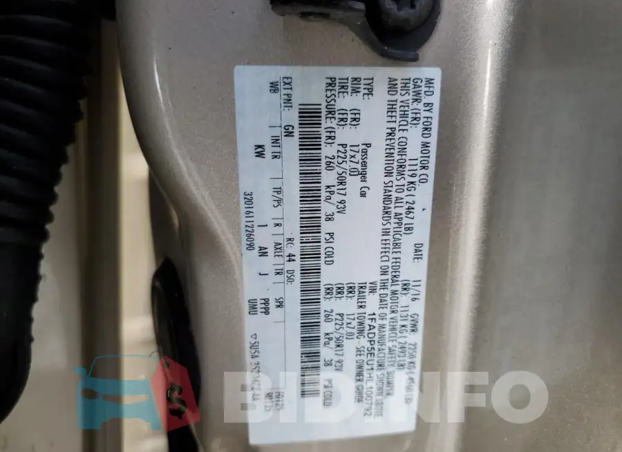 1FADP5EU1HL100792 Photo# 14
