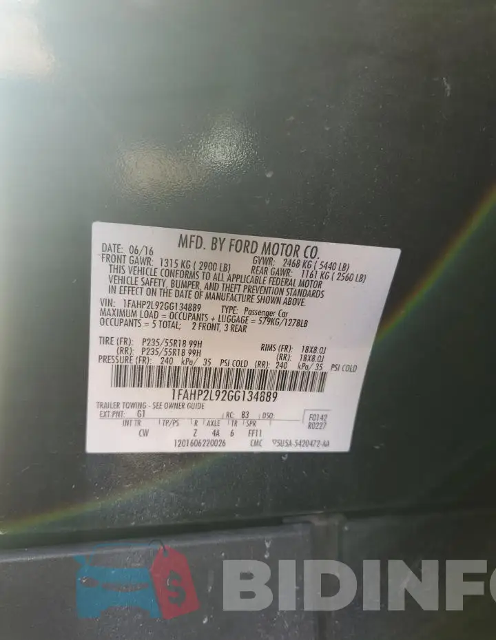 1FAHP2L92GG134889 Photo# 12