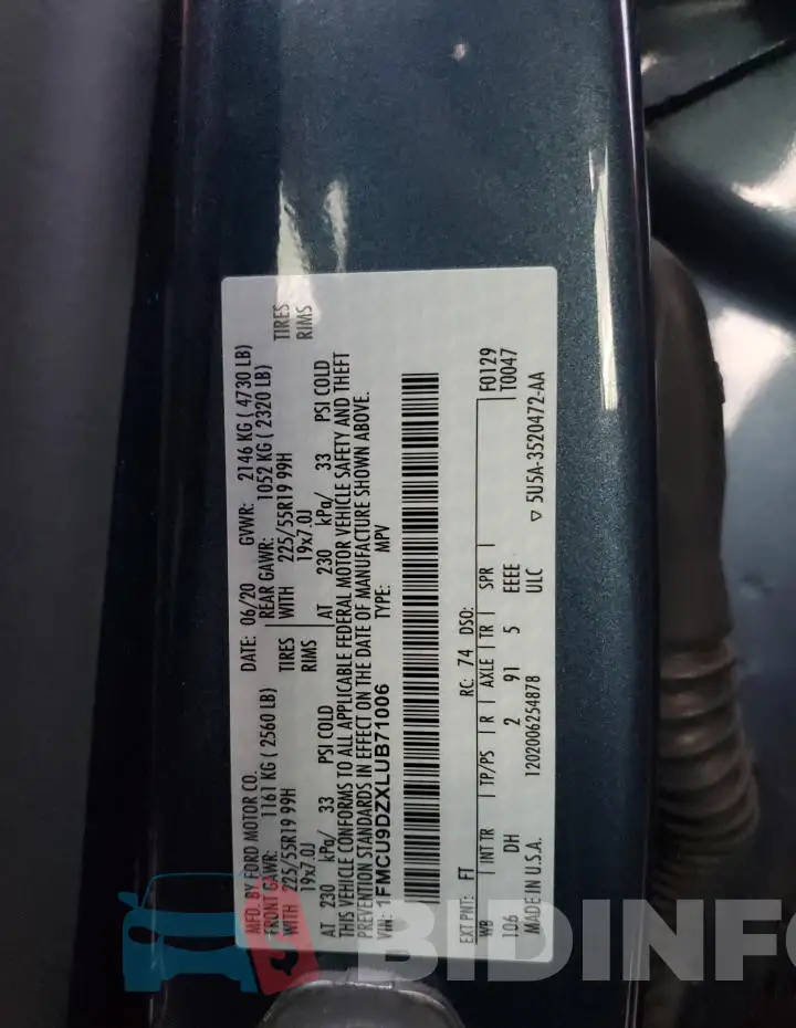 1FMCU9DZXLUB71006 Photo# 12