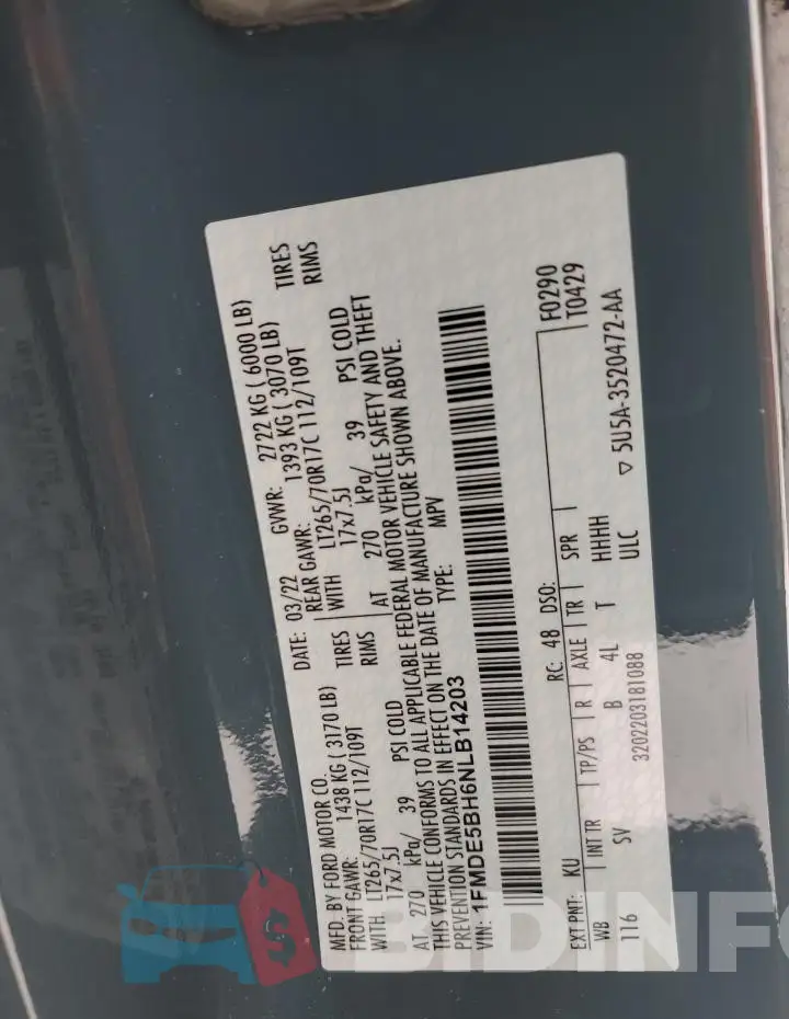 1FMDE5BH6NLB14203 Photo# 14