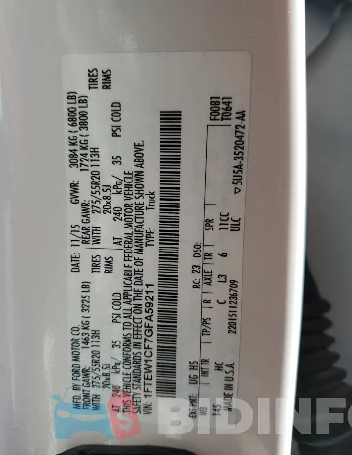1FTEW1CF7GFA59211 Photo# 12