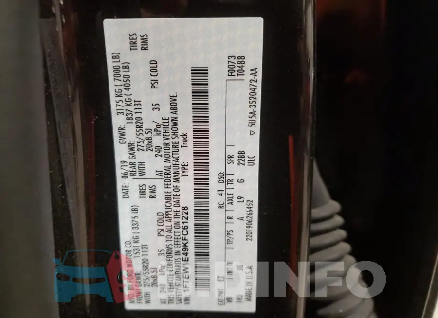 1FTEW1E49KFC61228 Photo# 12