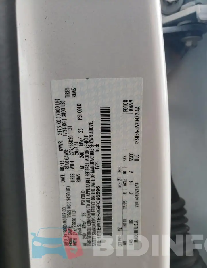 1FTEW1EF3GFC96596 Photo# 12