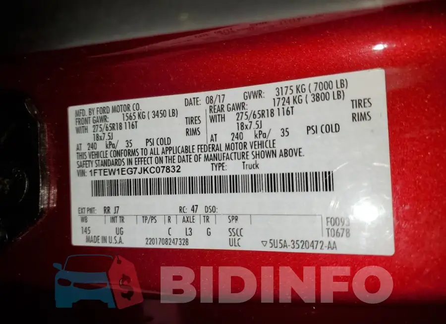 1FTEW1EG7JKC07832 Photo# 13