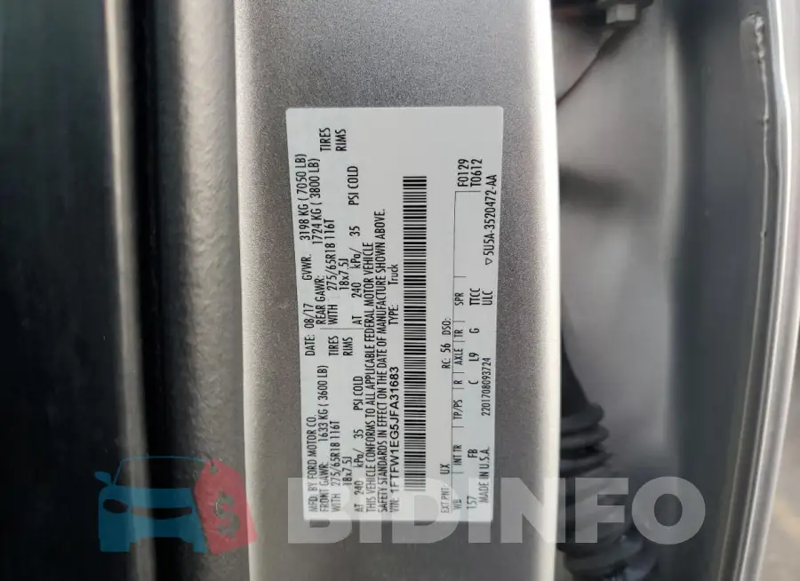 1FTFW1EG5JFA31683 Photo# 12
