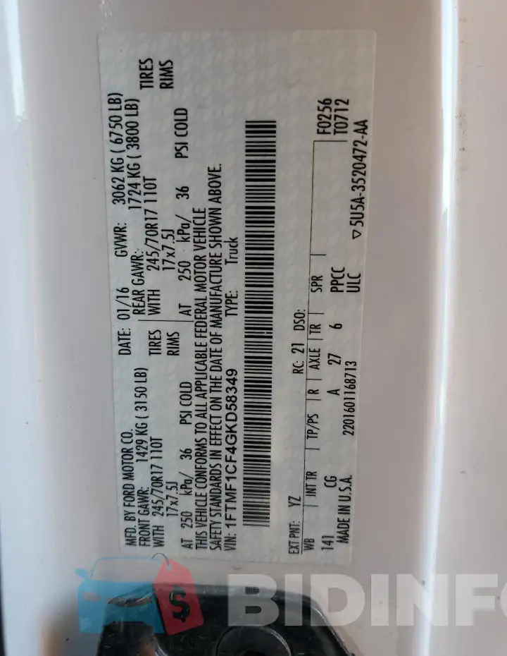 1FTMF1CF4GKD58349 Photo# 12