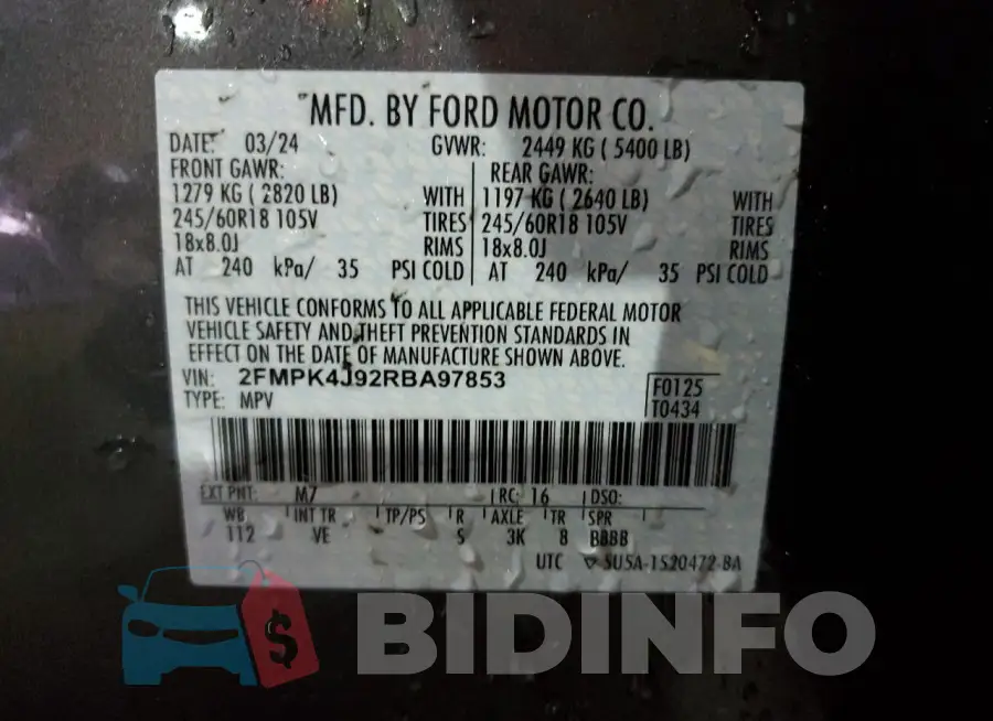 2FMPK4J92RBA97853 Photo# 13