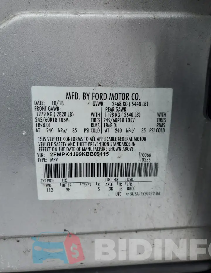 2FMPK4J99KBB09115 Photo# 13