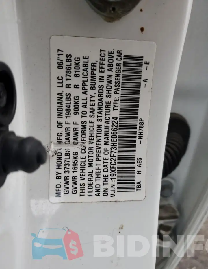 19XFC2F73HE066224 Photo# 12