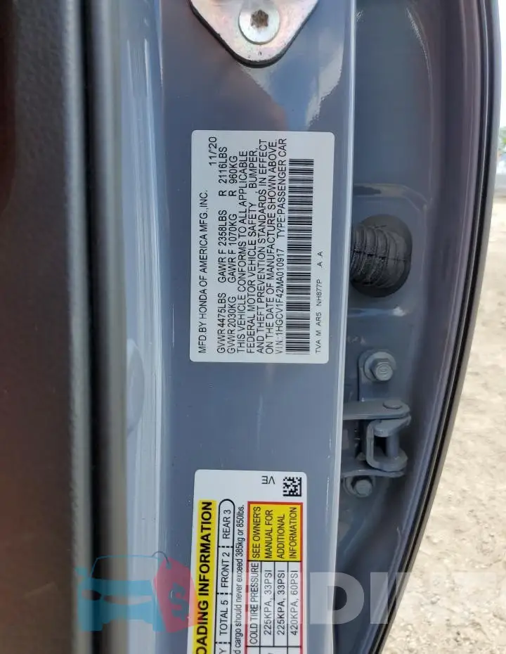 1HGCV1F42MA010917 Photo# 12
