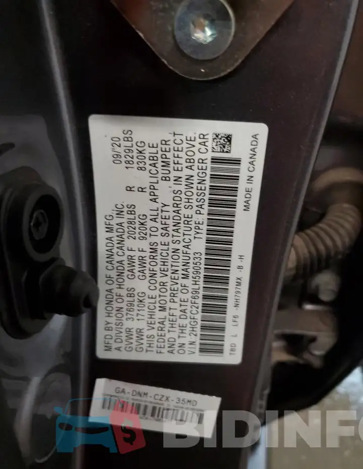 2HGFC2F69LH590533 Photo# 12