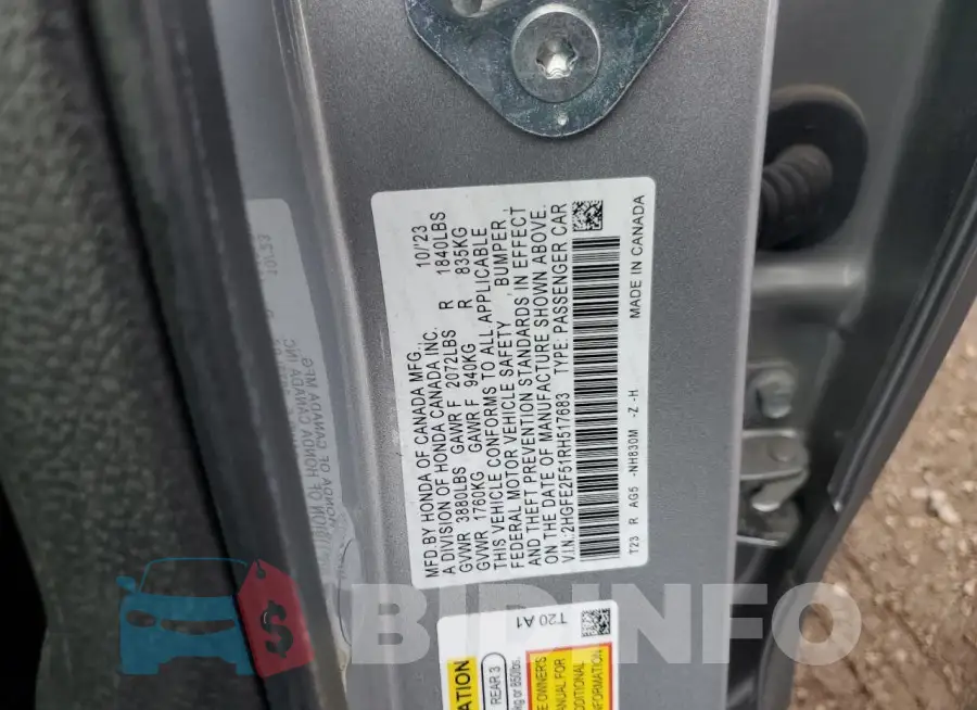2HGFE2F51RH517683 Photo# 12
