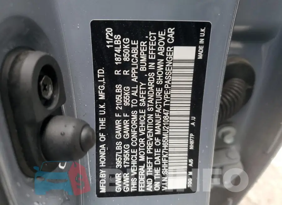 SHHFK7H65MU210847 Photo# 12