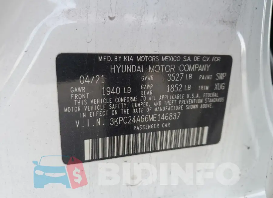 3KPC24A66ME146837 Photo# 12