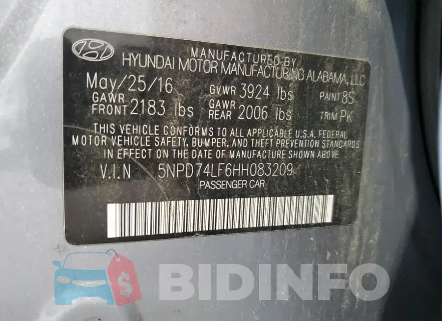 5NPD74LF6HH083209 Photo# 12