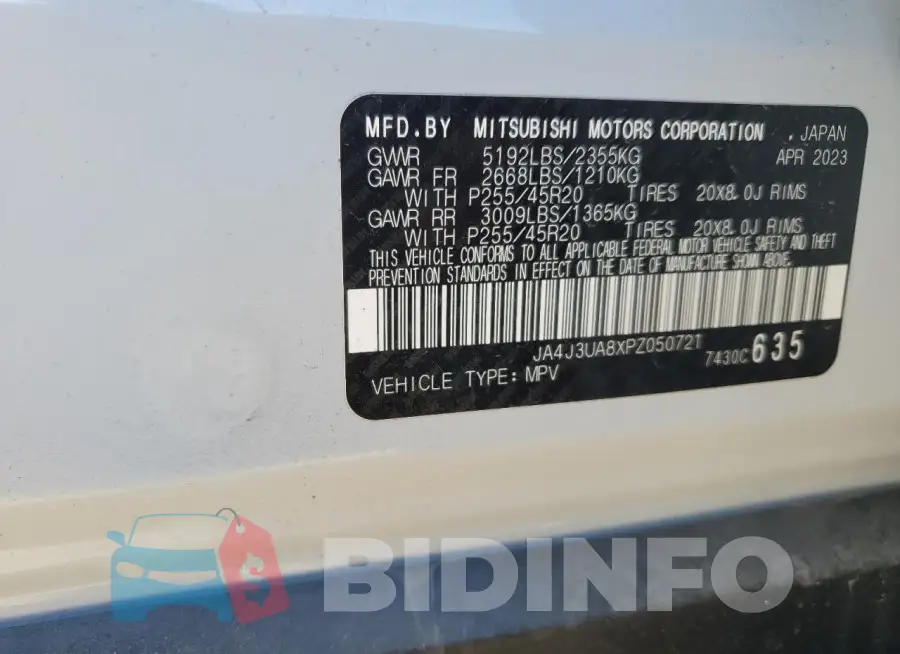 JA4J3UA8XPZ050721 Photo# 13