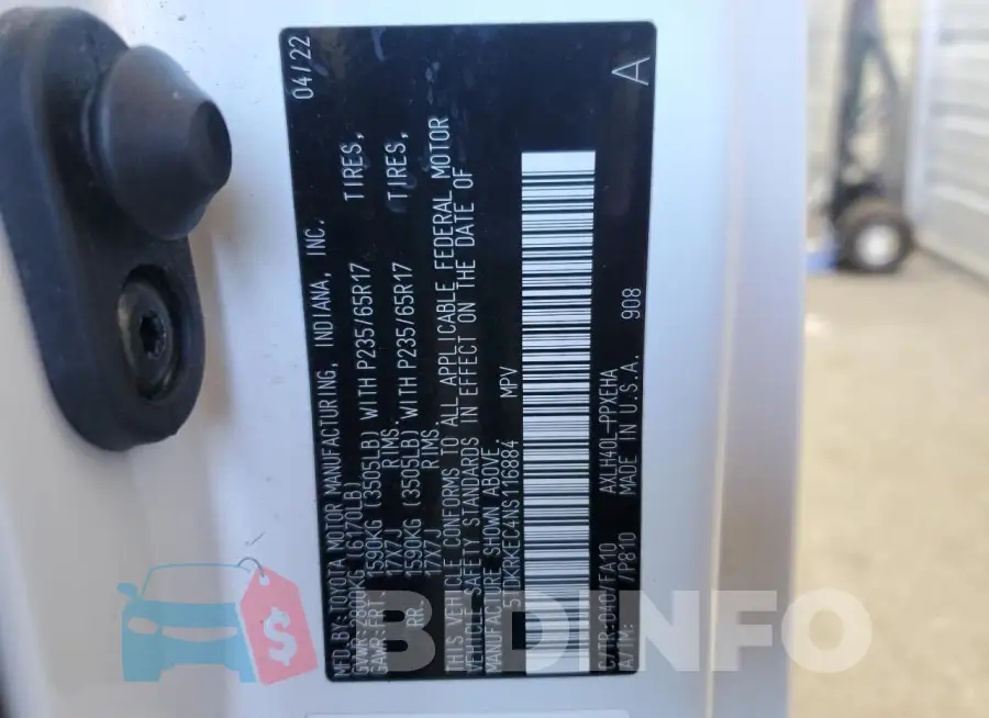 5TDKRKEC4NS116884 Photo# 13