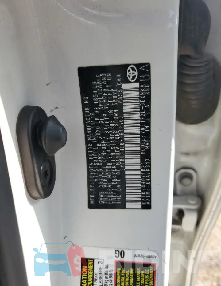 5YFBURHE8HP612563 Photo# 12