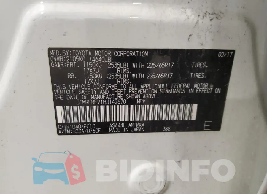 JTMRFREV1HJ142670 Photo# 14