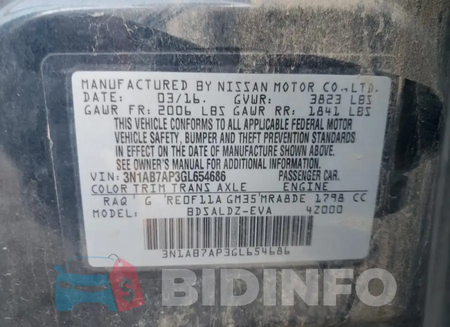 3N1AB7AP3GL654686 Photo# 12