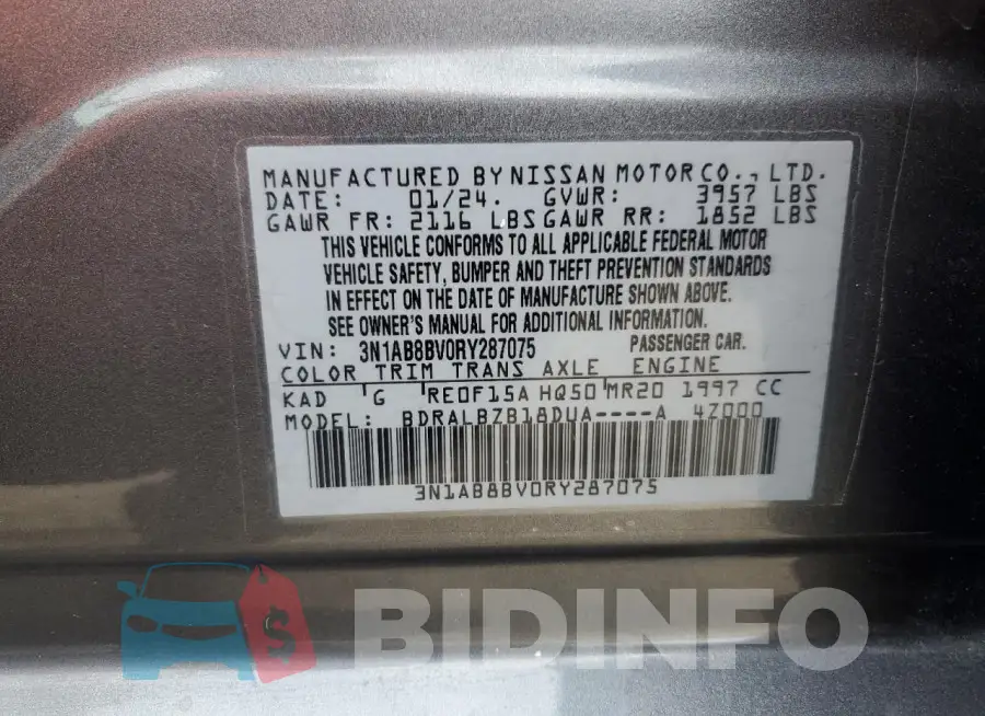 3N1AB8BV0RY287075 Photo# 12