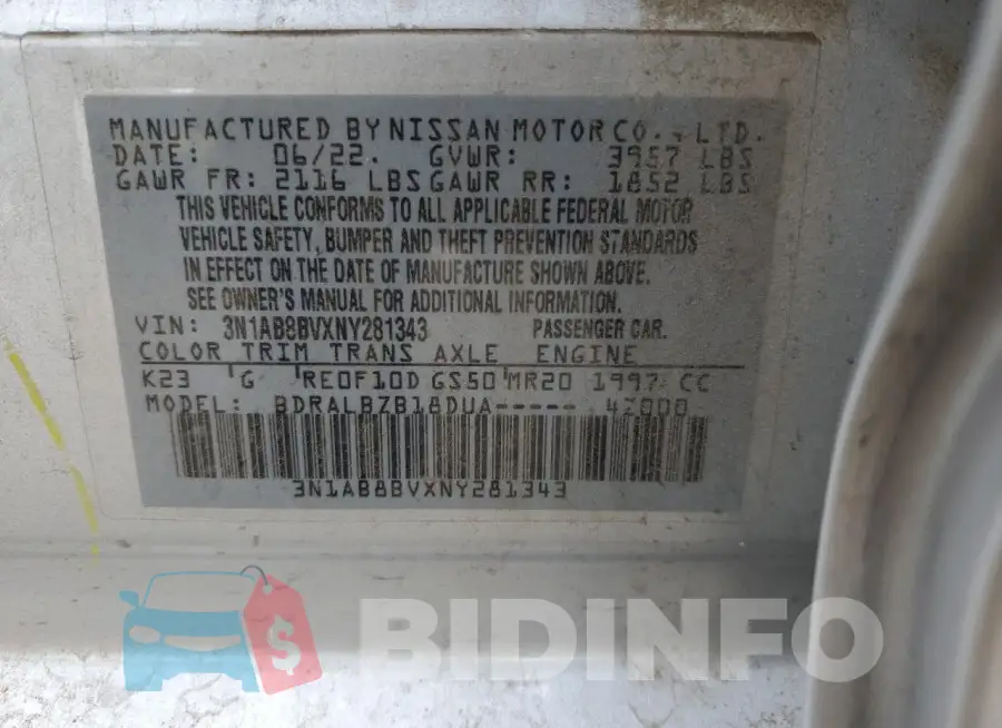 3N1AB8BVXNY281343 Photo# 12