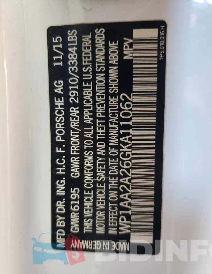 WP1AA2A26GKA11062 Photo# 12