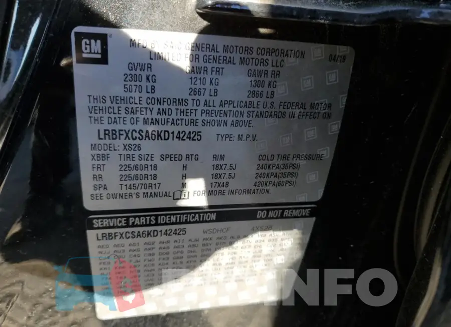 LRBFXCSA6KD142425 Photo# 13