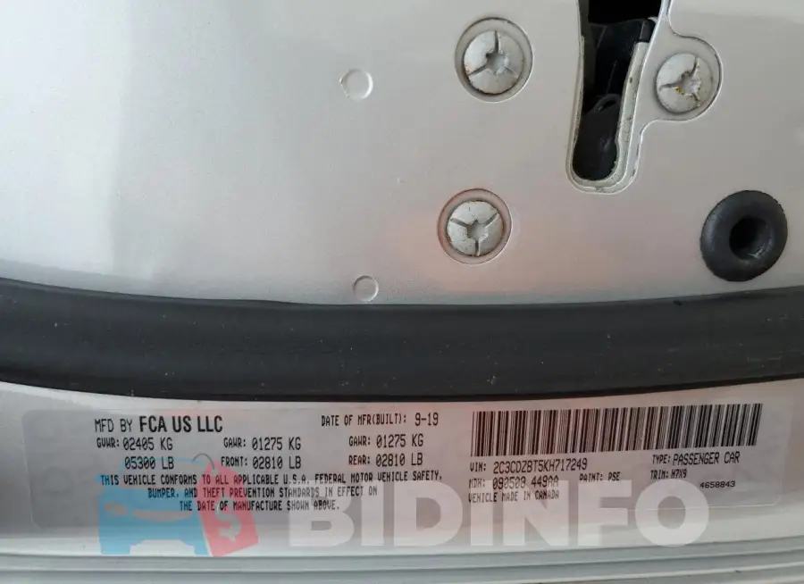 2C3CDZBT5KH717249 Photo# 12