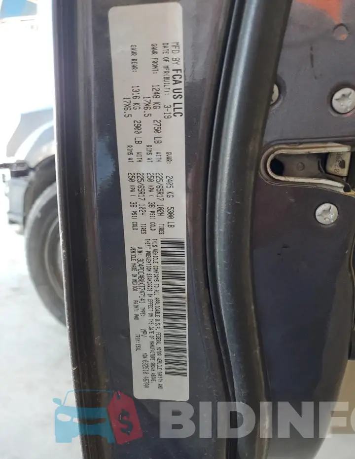 3C4PDCAB0KT747141 Photo# 14