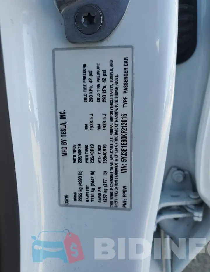 5YJ3E1EB0KF213016 Photo# 12