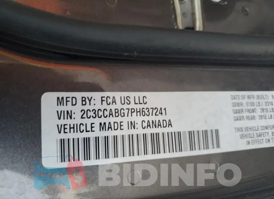 2C3CCABG7PH637241 Photo# 12