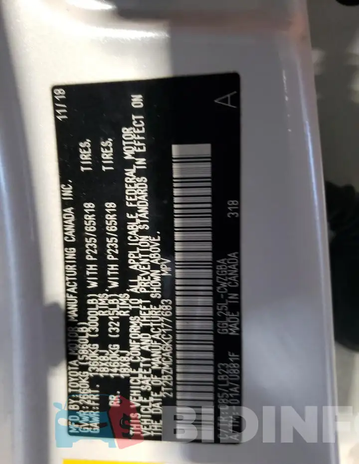 2T2BZMCA6KC177683 Photo# 14