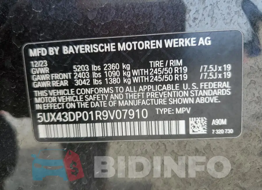 5UX43DP01R9V07910 Photo# 13