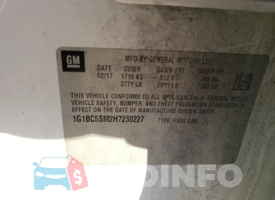 1G1BC5SM2H7230227 Photo# 12