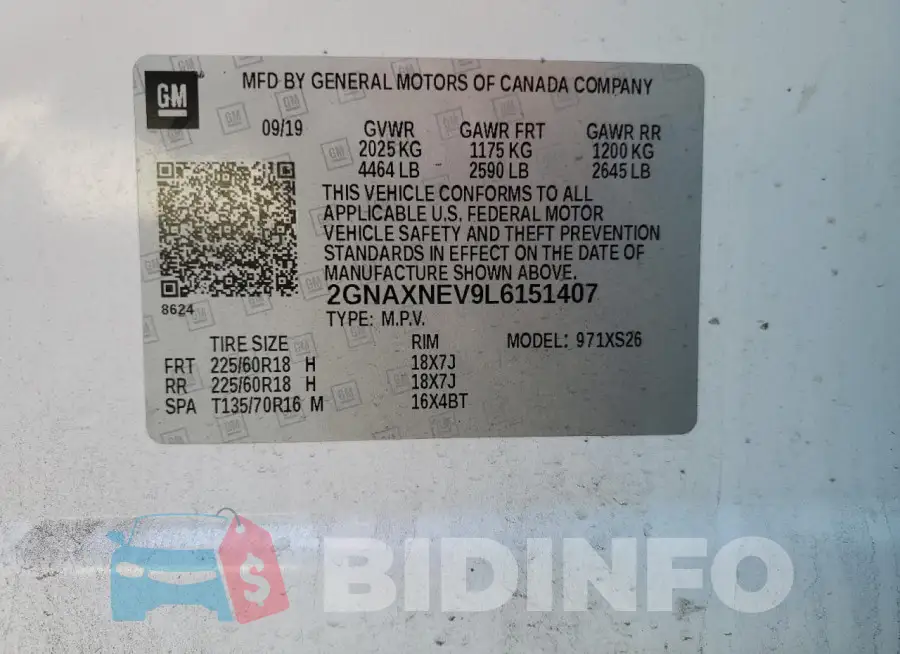 2GNAXNEV9L6151407 Photo# 13