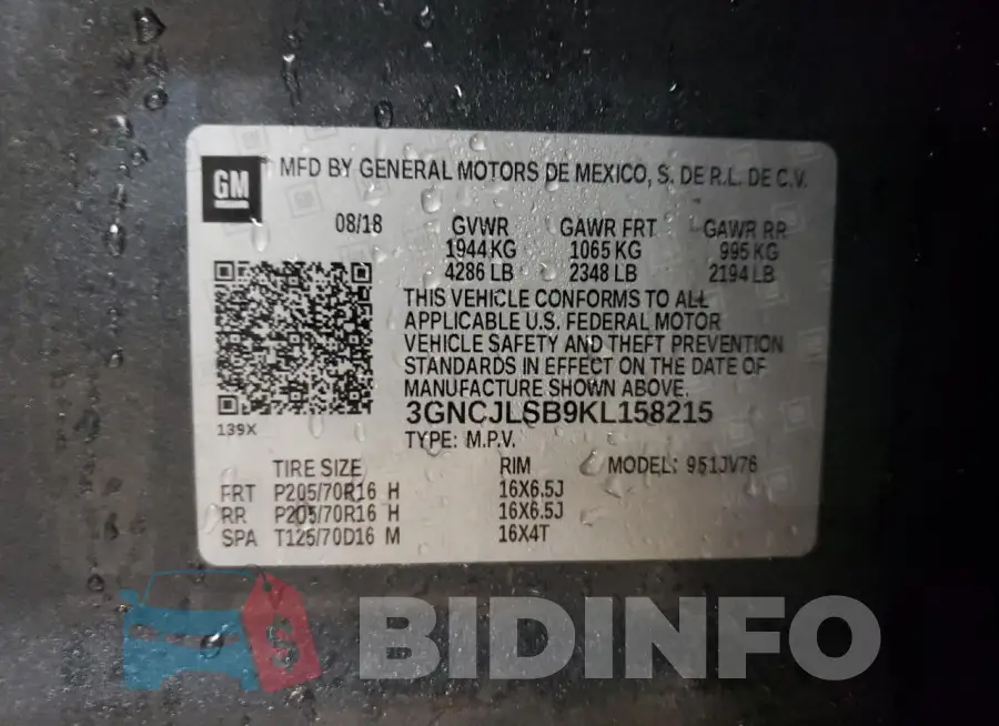 3GNCJLSB9KL158215 Photo# 13