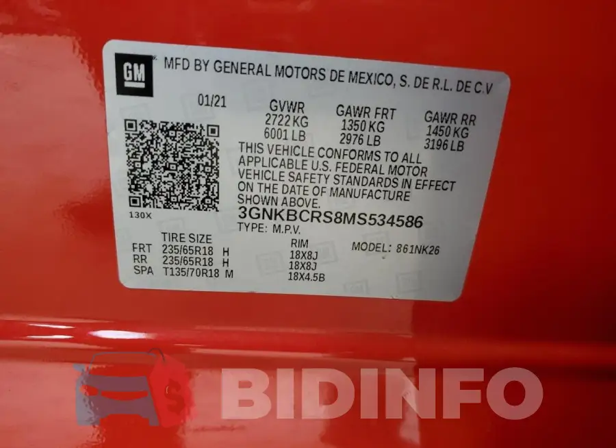 3GNKBCRS8MS534586 Photo# 12