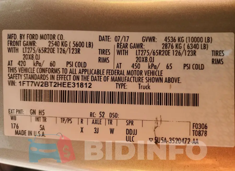 1FT7W2BT2HEE31812 Photo# 12