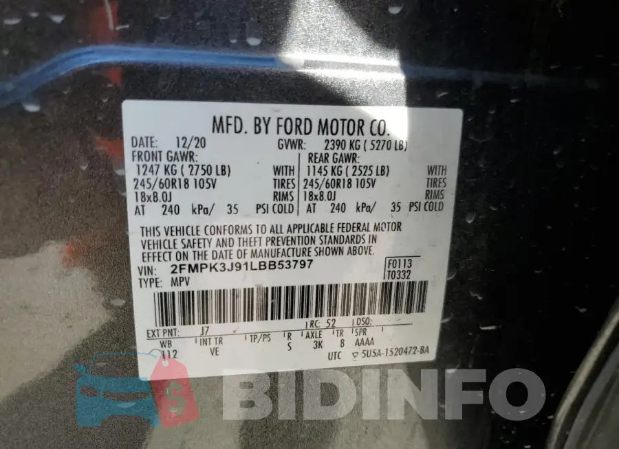2FMPK3J91LBB53797 Photo# 13