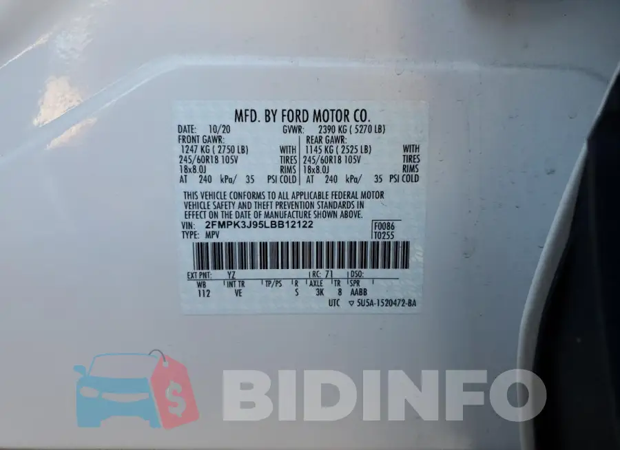 2FMPK3J95LBB12122 Photo# 12
