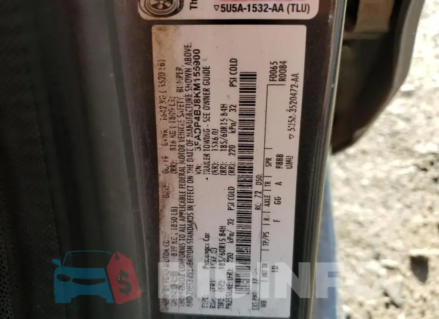 3FADP4BJ8KM155900 Photo# 12
