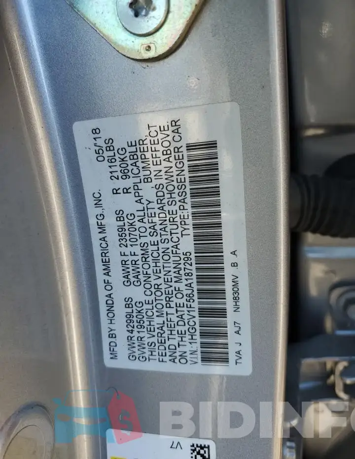 1HGCV1F56JA187295 Photo# 12