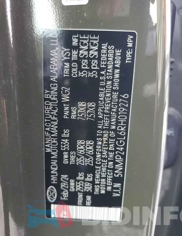 5NMP24GL6RH019276 Photo# 13