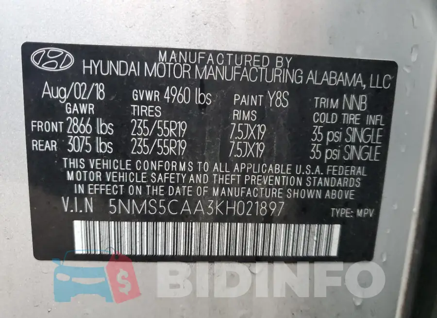5NMS5CAA3KH021897 Photo# 13