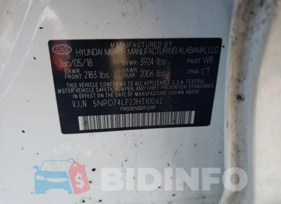 5NPD74LF2JH310062 Photo# 13